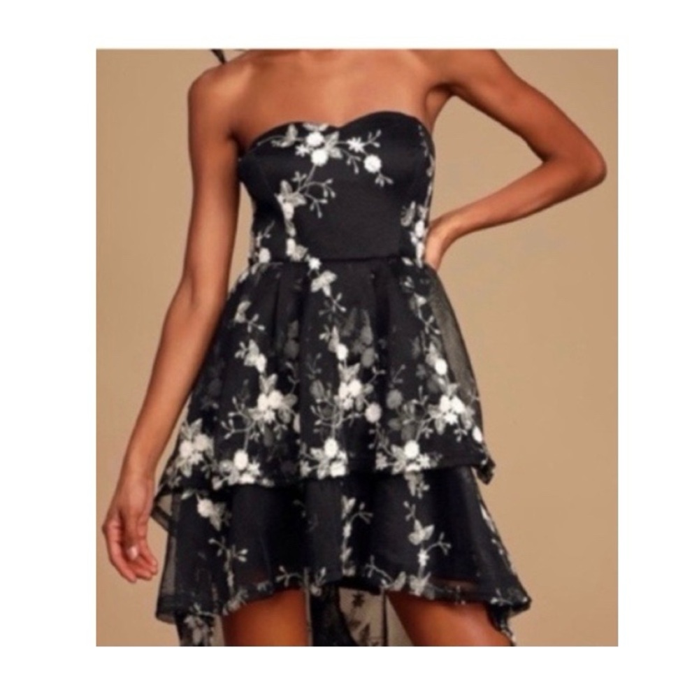 Lulus‎ How Sweet Strapless Embroidered Mini Dress NWT